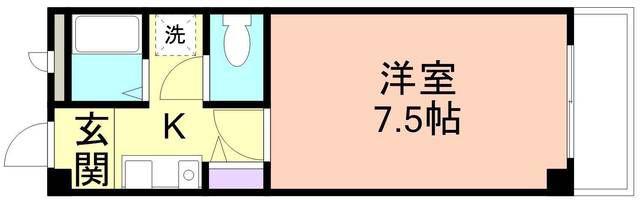 シャトレM(1K/2階)の間取り写真