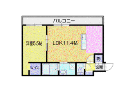 ルッソヴィータ(1LDK/3階)の間取り写真