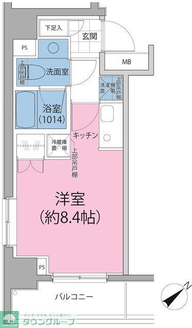 パークハビオ東向島(ワンルーム/8階)の間取り写真