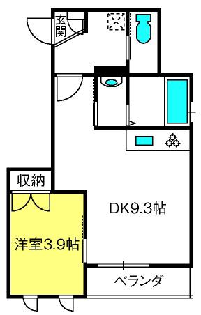 VILLA LISOLETTA II(1DK/3階)の間取り写真