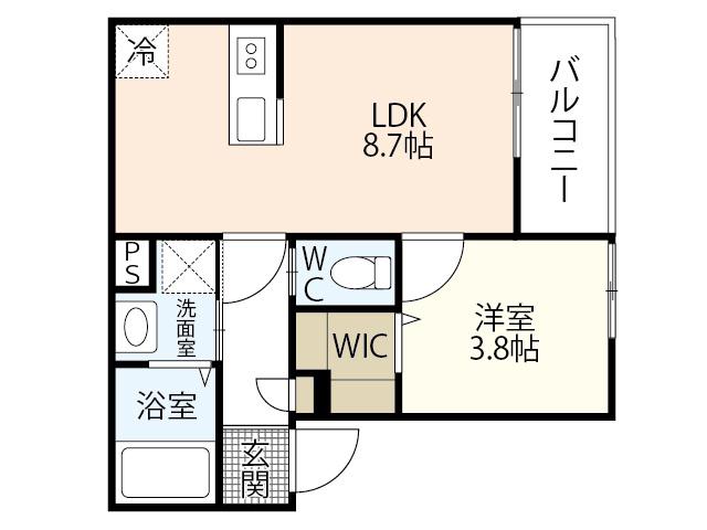 REGALE 船頭町(1LDK/3階)の間取り写真