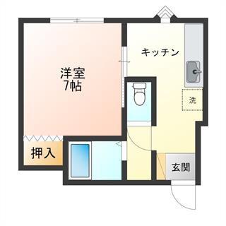 メイユール秀C(1K/2階)の間取り写真