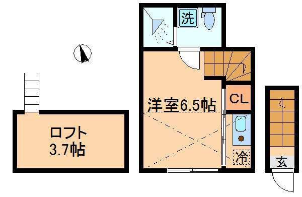 HAPPY上板橋(ワンルーム/2階)の間取り写真