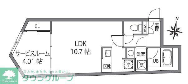 FABRIC中井DUERESIDENCE(1LDK/2階)の間取り写真