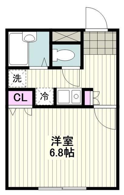 フレメゾン(1K/2階)の間取り写真