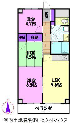 マンション桜(3LDK/2階)の間取り写真