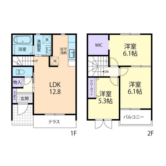 マロン A(3LDK/1階)の間取り写真
