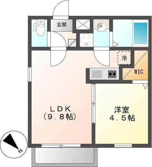 GRACE大曽根(1LDK/2階)の間取り写真