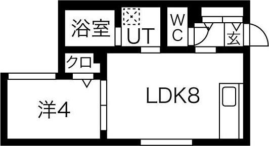 PRESCELTO東札幌(1LDK/2階)の間取り写真