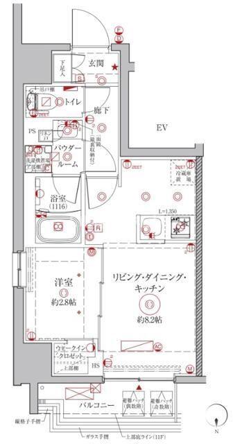 クレイシアIDZ鶴見(1LDK/5階)の間取り写真