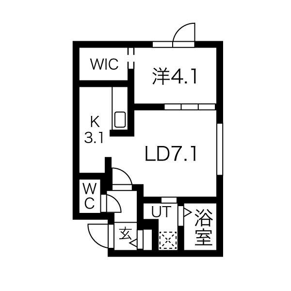 PORTE-BONHEUR NISHISEN6JO(1LDK/5階)の間取り写真