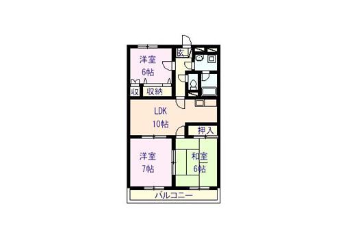 パシフィック21(3LDK/3階)の間取り写真
