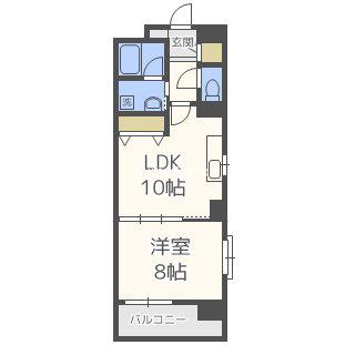 CITY SPIRE桜川I(1LDK/6階)の間取り写真