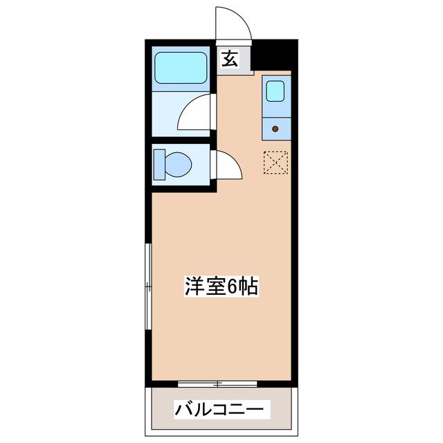 キャッスルマンション熊本大江(ワンルーム/4階)の間取り写真
