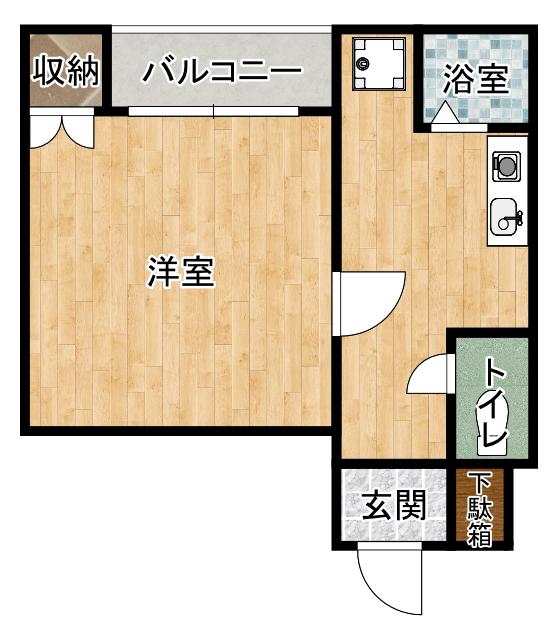笹兵衛ビル(1K/2階)の間取り写真