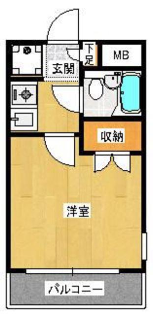 ダイアパレス姪浜(1K/7階)の間取り写真