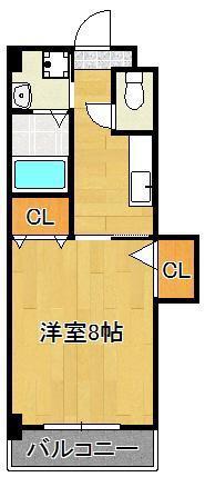 クレール花音(1K/1階)の間取り写真