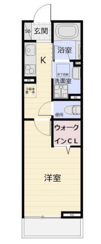 リバーシティ阿佐ヶ谷(1K/1階)の間取り写真
