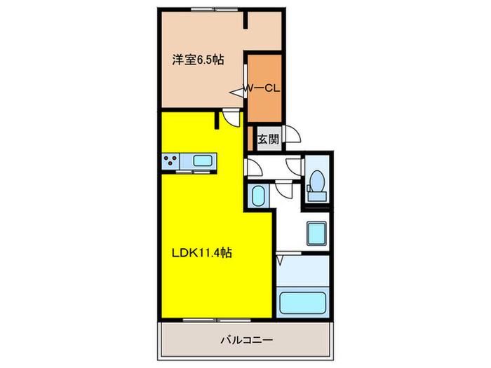 プレシボヌール弥永(1LDK/3階)の間取り写真