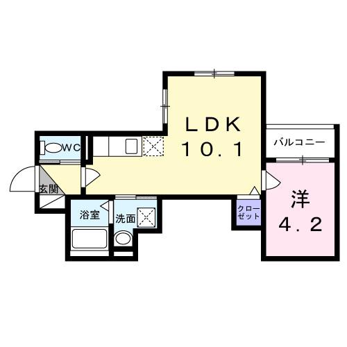 GOODLIFE 小阪本町(1LDK/2階)の間取り写真