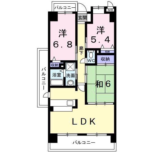 スカールITO(3LDK/7階)の間取り写真