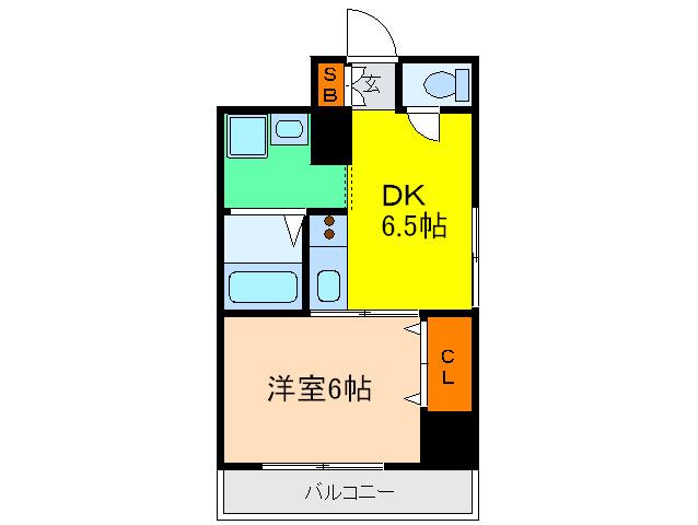 グローリーハイツ山本2(1DK/4階)の間取り写真