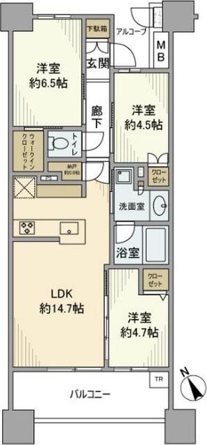 プラウドシティ日吉レジデンスII(3LDK/13階)の間取り写真