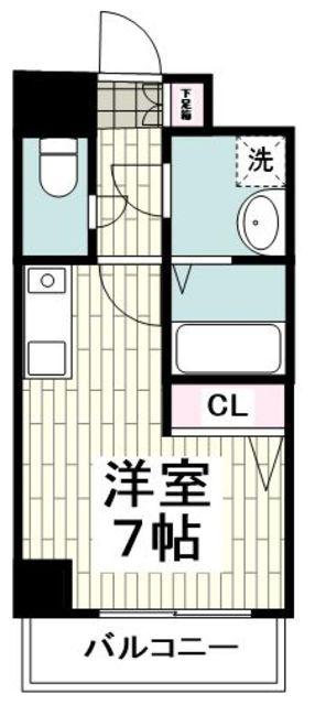 伏見町ハウス(ワンルーム/4階)の間取り写真