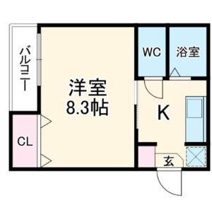 オークハウス桜(1K/2階)の間取り写真