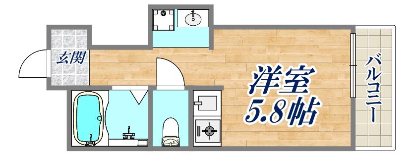 新甲子園マンション(ワンルーム/4階)の間取り写真