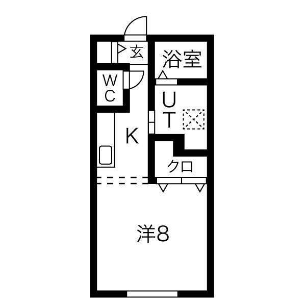 フェニックス福住(1K/2階)の間取り写真