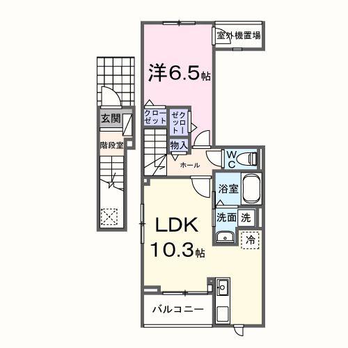 フォーロ・デル・コート辻(1LDK/2階)の間取り写真