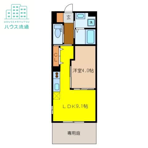 サンパティア基山(1LDK/1階)の間取り写真