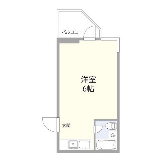 マンション岡(ワンルーム/5階)の間取り写真