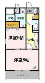 SKYPIA江向(2K/1階)の間取り写真