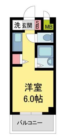 レヂデンス夙川(1K/3階)の間取り写真