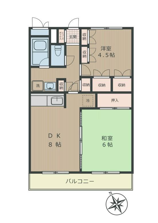 ドミシル池袋(2DK/3階)の間取り写真