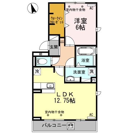セジュール城西 A棟(1LDK/2階)の間取り写真