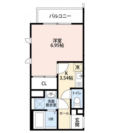 北小岩テラス(1K/3階)の間取り写真