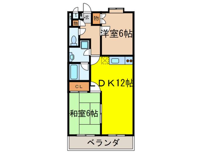 ピサリーパルク(2LDK/2階)の間取り写真