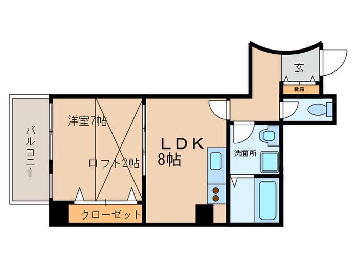 サンビルダーパールビル(1LDK/4階)の間取り写真
