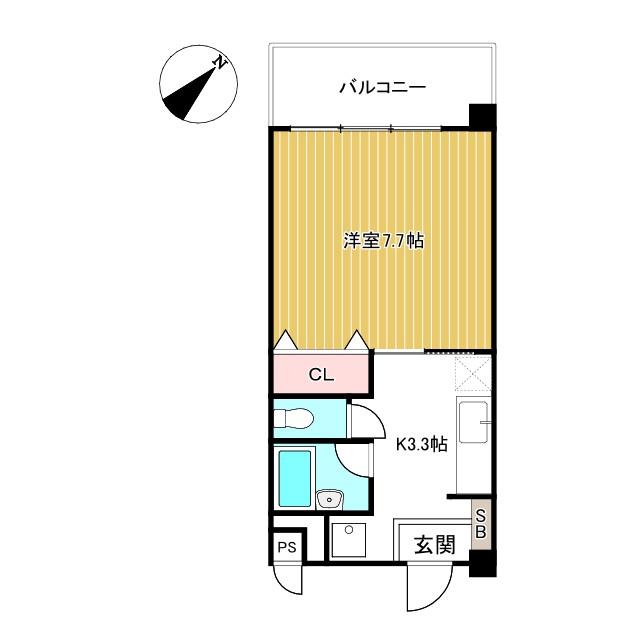 コンドミニアムハピネス(1K/2階)の間取り写真