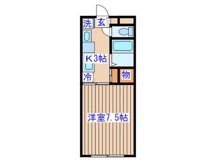 288コーポ(1K/2階)の間取り写真