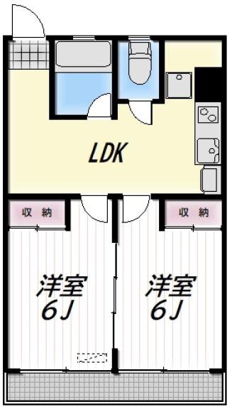 LUCA(2LDK/4階)の間取り写真