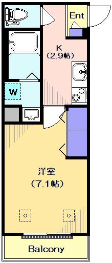 ヴァンベール(1K/1階)の間取り写真