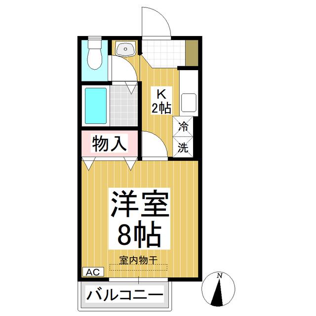 シティハイム A棟(1K/1階)の間取り写真
