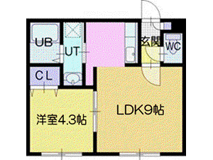 フェリオI(1LDK/2階)の間取り写真