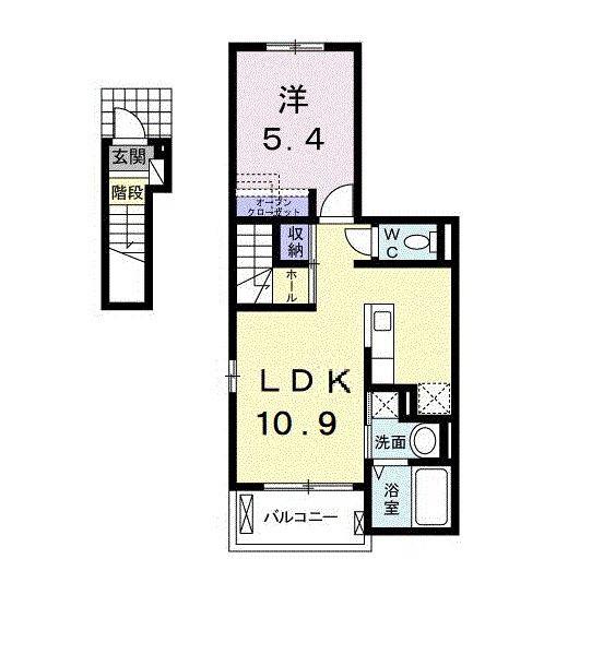 メゾンイーストセブン(1LDK/2階)の間取り写真