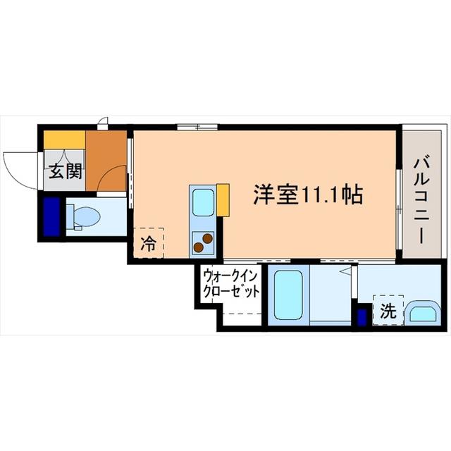 南町 かがやき(ワンルーム/2階)の間取り写真