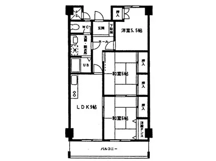 ルミエール雁峰(3LDK/6階)の間取り写真